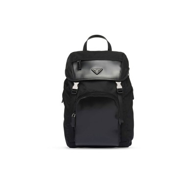 PRADA RECYCLED-NYLON AND LEATHER BACKPACK 2VZ135 (45*27*17cm) 